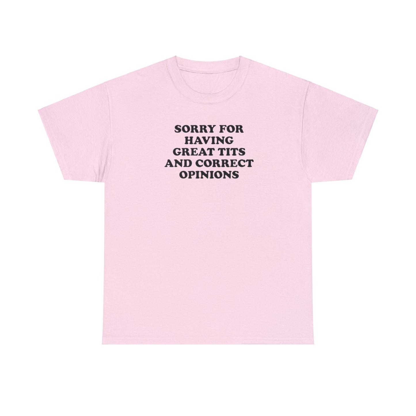 SORRY FOR HAVING GREAT TITS AND CORRECT OPINIONS T-SHIRT