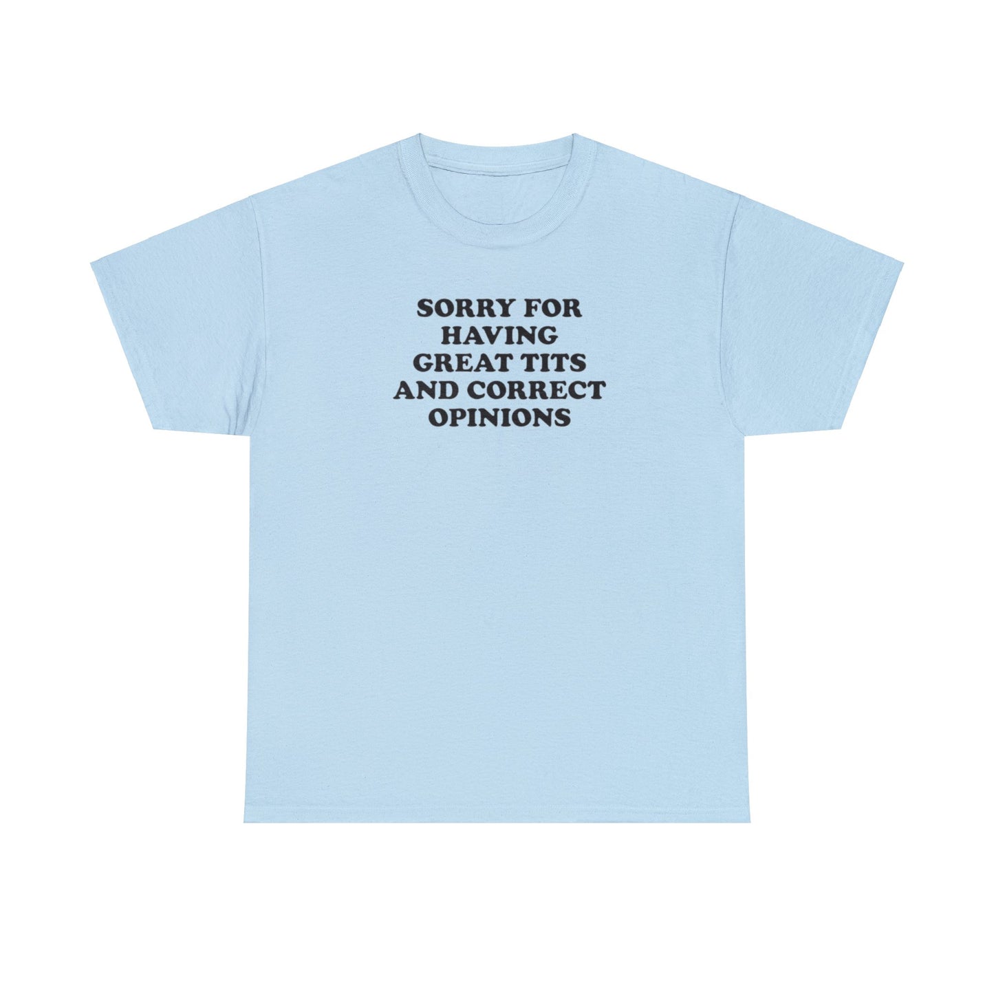 SORRY FOR HAVING GREAT TITS AND CORRECT OPINIONS T-SHIRT