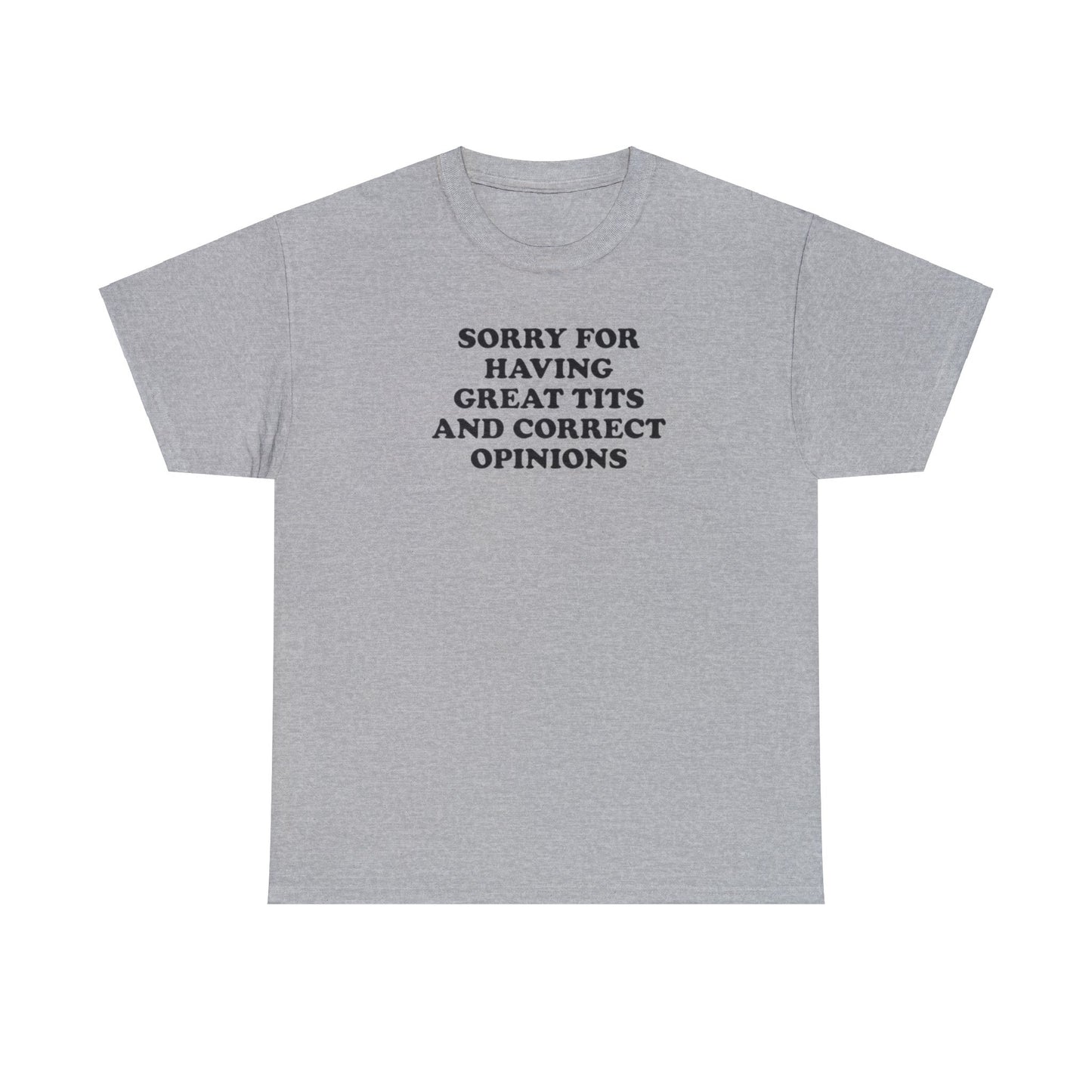 SORRY FOR HAVING GREAT TITS AND CORRECT OPINIONS T-SHIRT