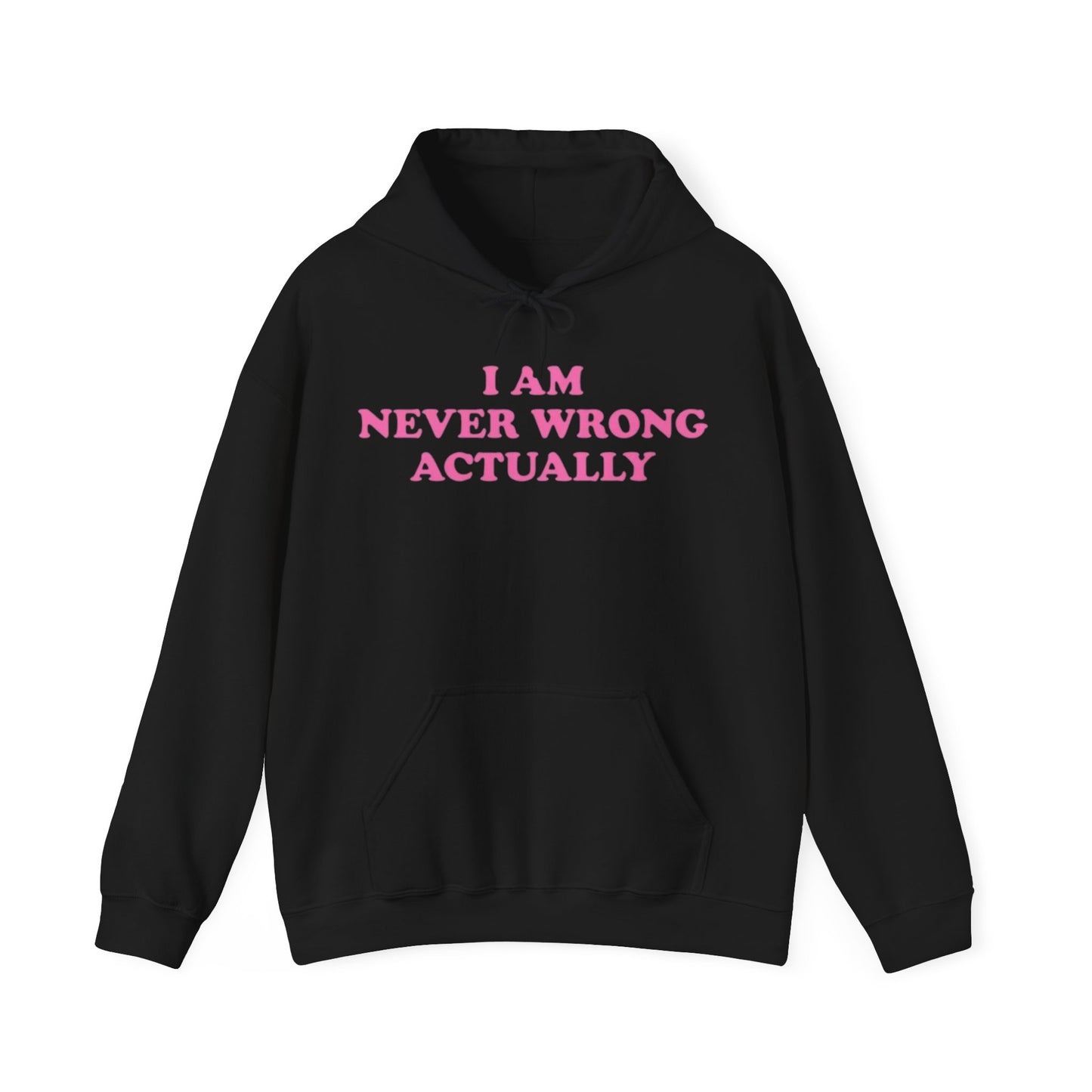 I AM NEVER WRONG ACTUALLY HOODIE