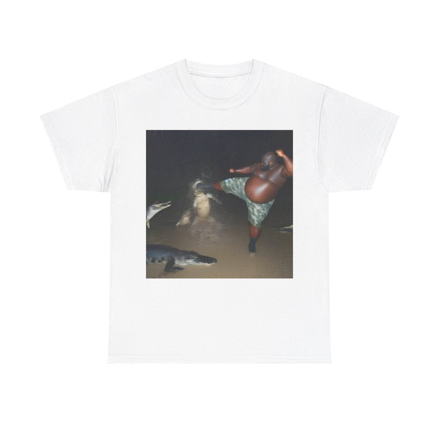 Man Kick Alligator In Swamp Shirt