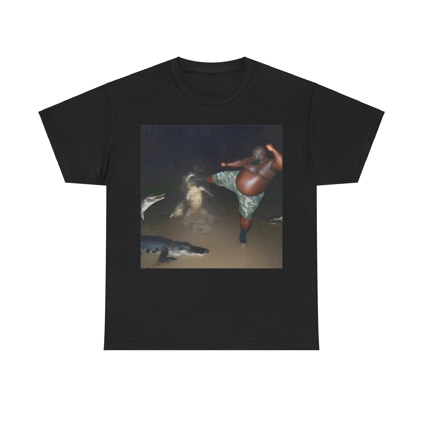 Man Kick Alligator In Swamp Shirt