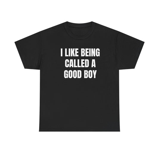 I Like Being Called A Good Boy Funny Shirt – humorous graphic tee for men and women who love playful jokes.