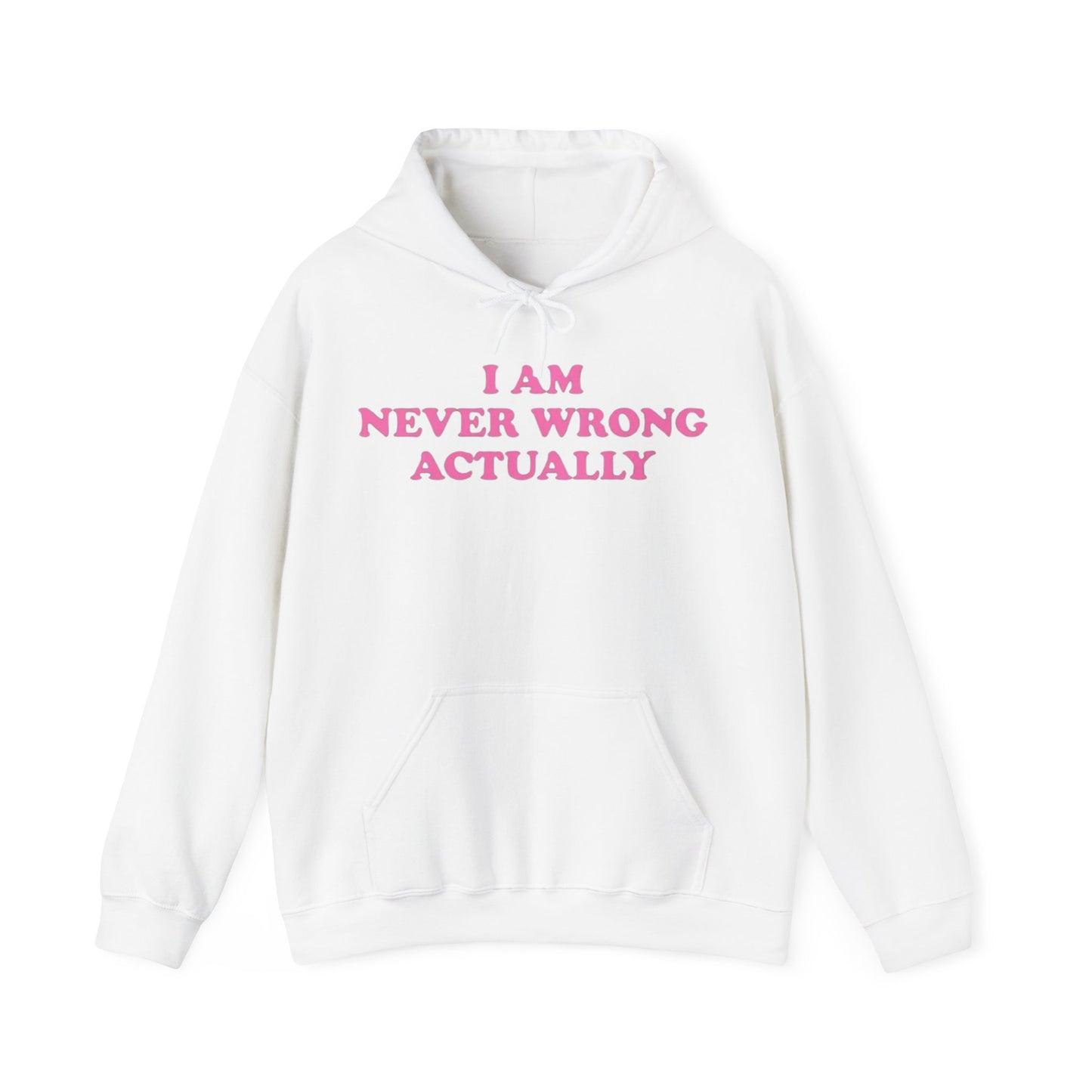 I AM NEVER WRONG ACTUALLY HOODIE