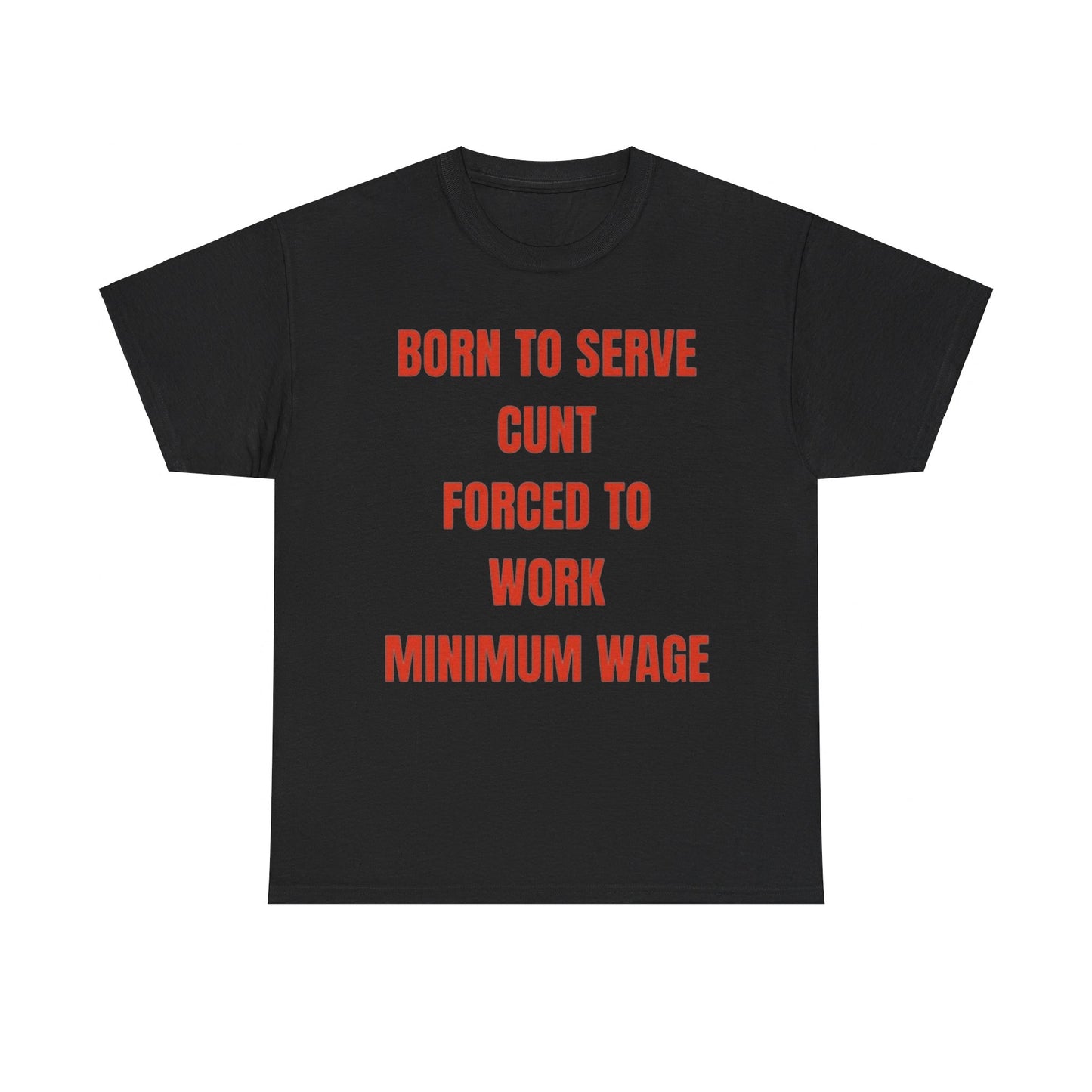 Born to serve c**t forced to work minimum wage Funny T-shirt