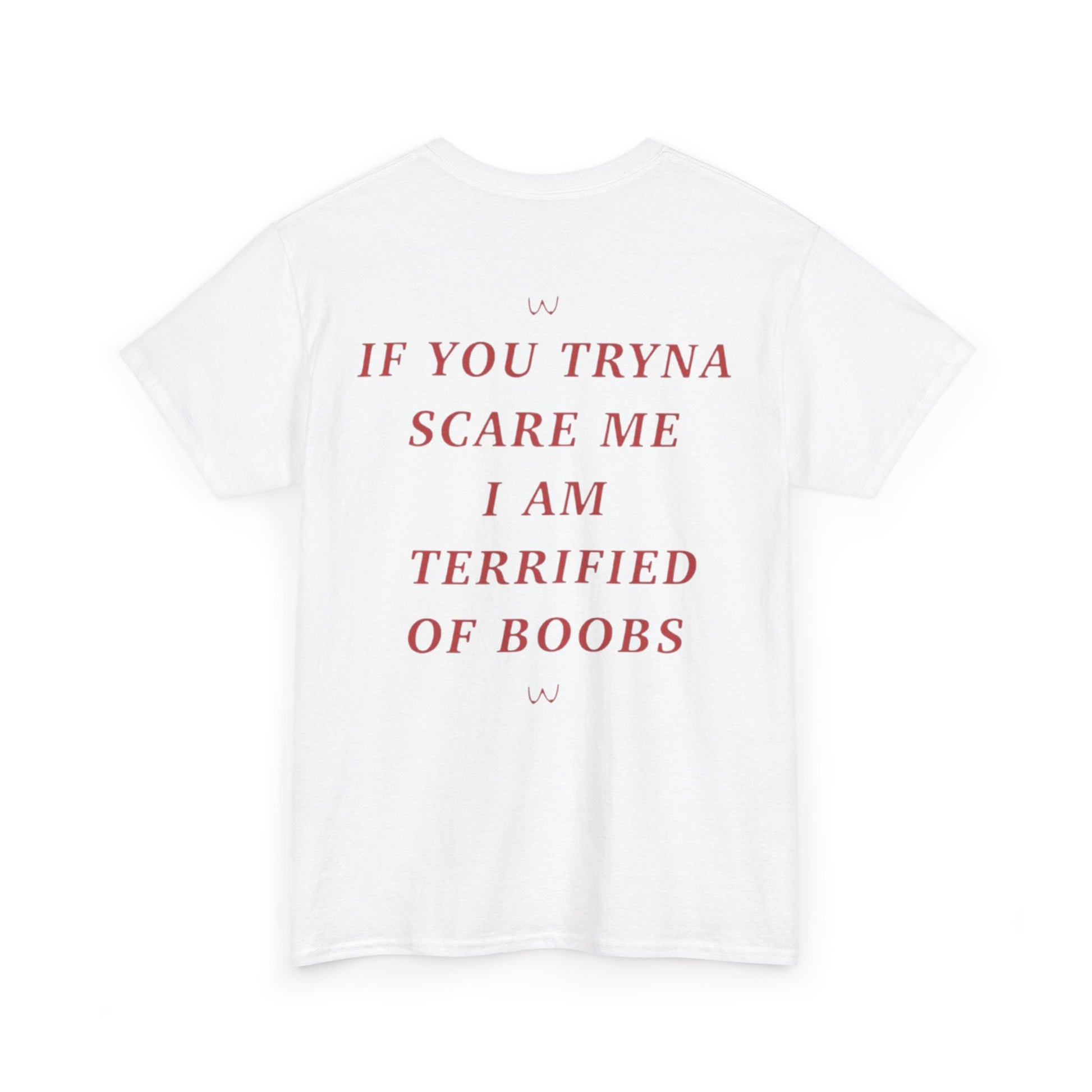 If You Tryna Scare Me I Am Terrified Of Boobs Funny Shirt – hilarious graphic tee for men and women who love adult humor.