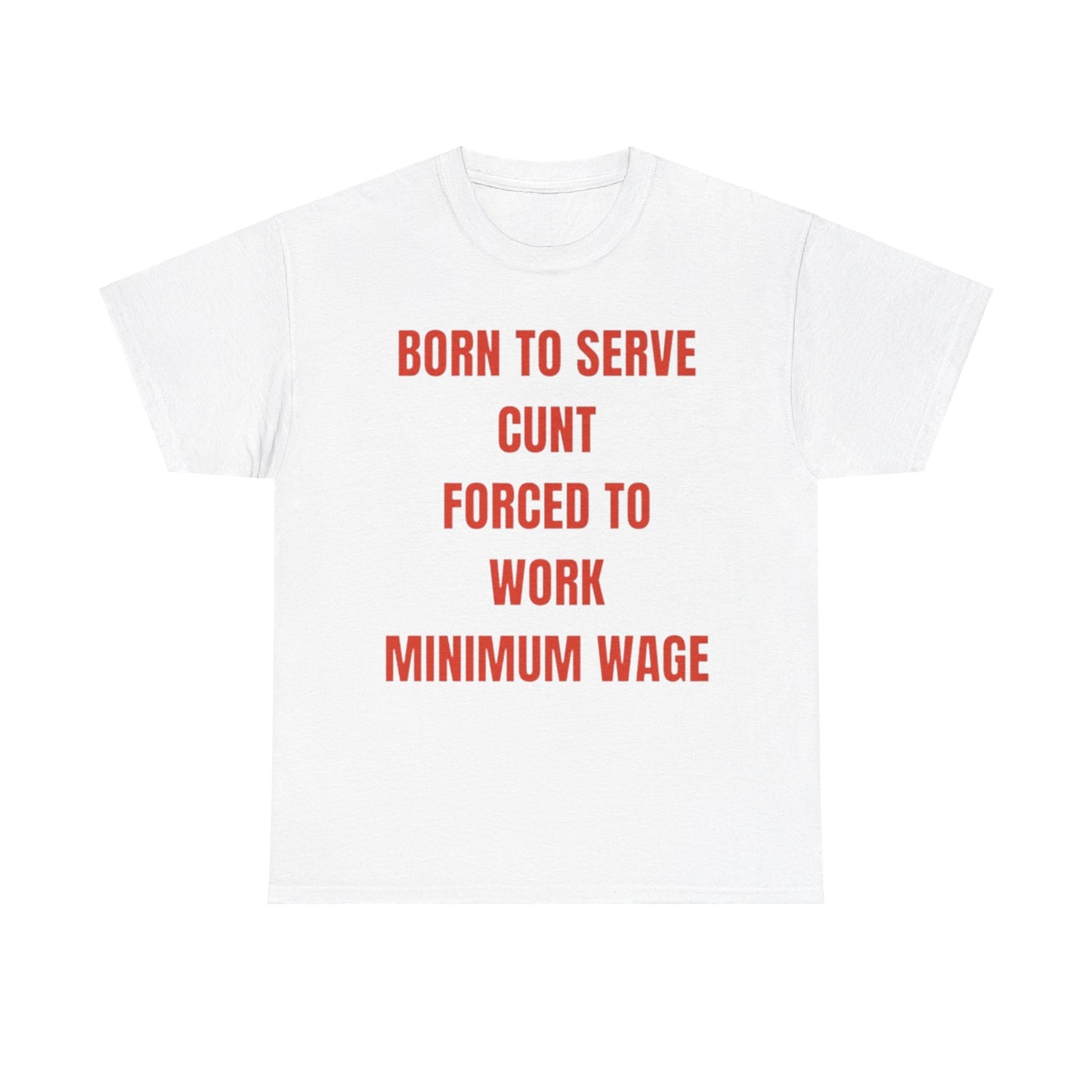 Born to serve c**t forced to work minimum wage Funny T-shirt