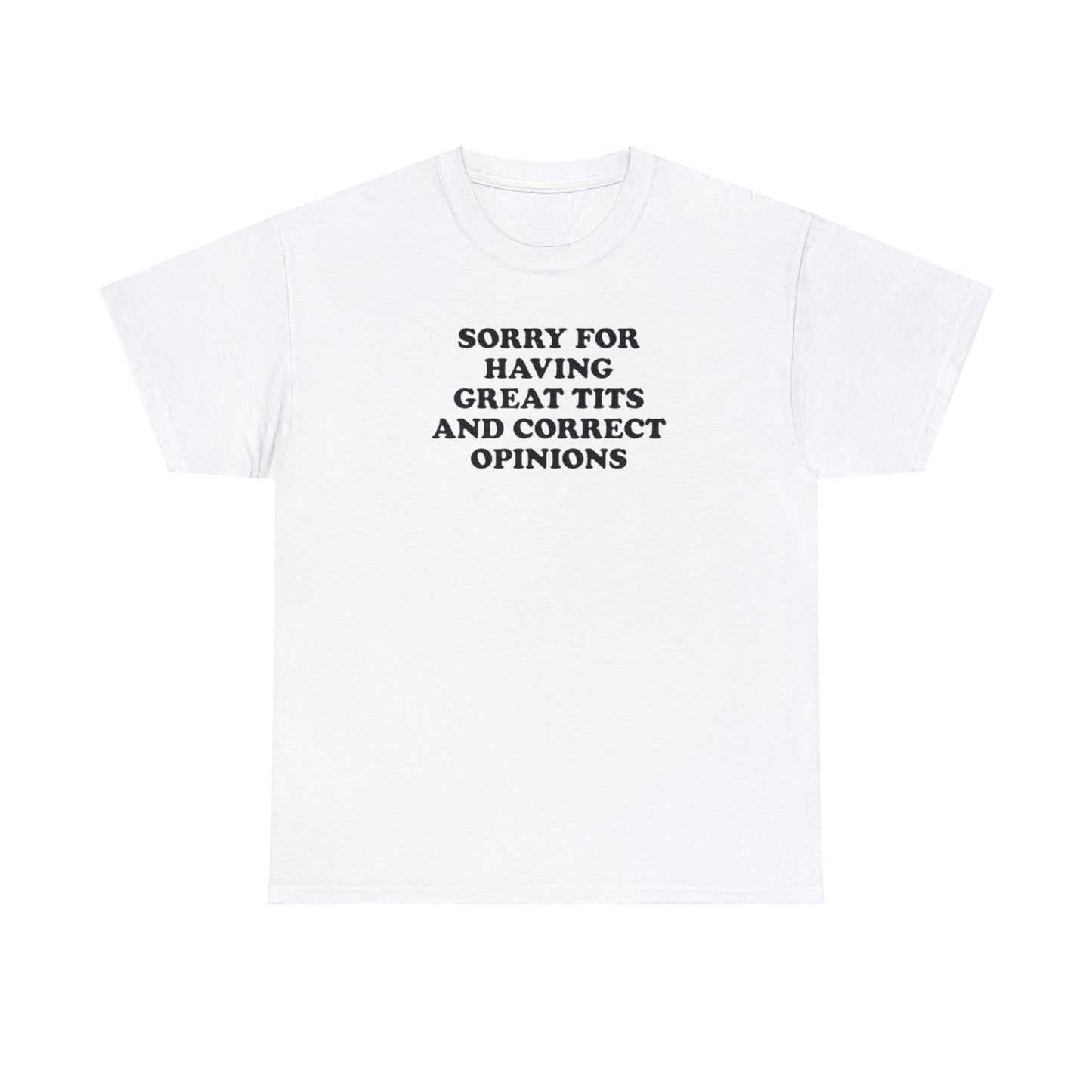 SORRY FOR HAVING GREAT TITS AND CORRECT OPINIONS T-SHIRT