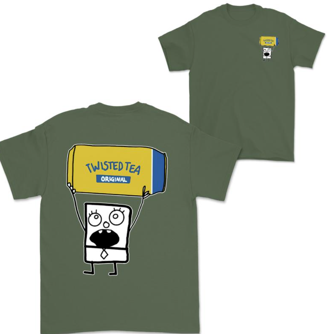 Doodlebob Twisted Tea 2 Sided Shirt Funny Drinking Shirt